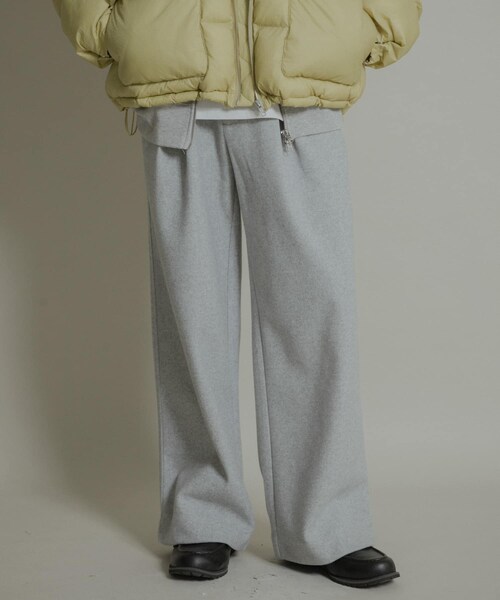 SENSE OF PLACE by URBAN RESEARCH（センスオブプレイスバイアーバンリサーチ）の「ジャージメルトンタックワイドパンツ（その他パンツ・メンズ・BLACK/CHARCOAL/L.GRAY・M/L）」の3枚目の写真