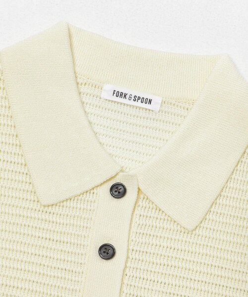 URBAN RESEARCH DOORS(アーバンリサーチドアーズ)の「FORK&SPOON 透かし編みニットポロ(ポロシャツ・レディース・IVORY/NAVY/ORANGERED・1)」の12枚目の写真
