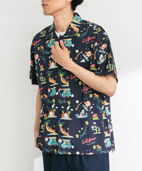 URBAN RESEARCH Sonny Label（アーバンリサーチサニーレーベル）の「アロハシャツ by Monkey Studio（シャツ/ブラウス・メンズ・グリーン/オフ/ネイビー・M/L）」の3枚目の写真