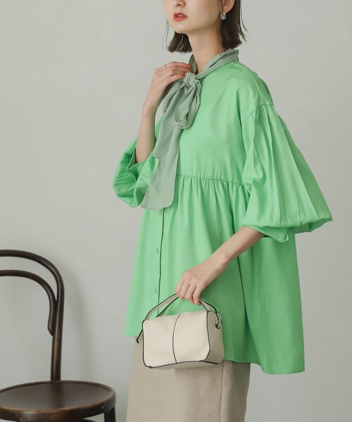 SENSE OF PLACE by URBAN RESEARCH（センスオブプレイスバイアーバンリサーチ）の「2WAYタイツキチュニック（チュニック・レディース・LIME/OFF WHITE/BLACK・one）」の3枚目の写真