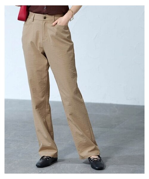 nissen（ニッセン）の「サラチノストレッチストレートパンツ(吸汗速乾・接触冷感・UVカット)(選べる２レングス)＜大きいサイズ有＞（パンツ・レディース・ベージュ/アイボリー/黒/【DROP】カーキ・S/M/L/LL/3L/4L/5L/6L/8L/10L）」の22枚目の写真