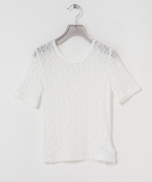 URBAN RESEARCH（アーバンリサーチ）の「ストレッチレースコンパクトTシャツ（Tシャツ/カットソー・レディース・OFF WHITE/BLACK・Free）」の10枚目の写真
