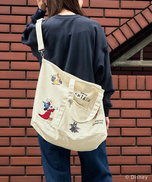 URBAN RESEARCH(アーバンリサーチ)の「別注/Disney/キャンバスバッグ(トートバッグ・レディース・NATURAL/NAVY・Free)」の6枚目の写真
