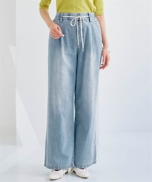 nissen | 6.7oz綿100％セミワイドデニムタックイージーパンツ（はっ水）(デニムパンツ)