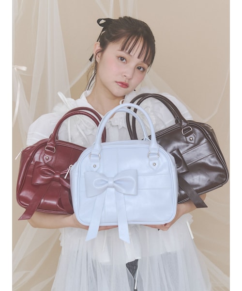 merry jenny（メリージェニー）の「bow ribbon gift bag（ハンドバッグ・レディース・ブラック/レッド/ブルー/ブラウン・F）」の13枚目の写真