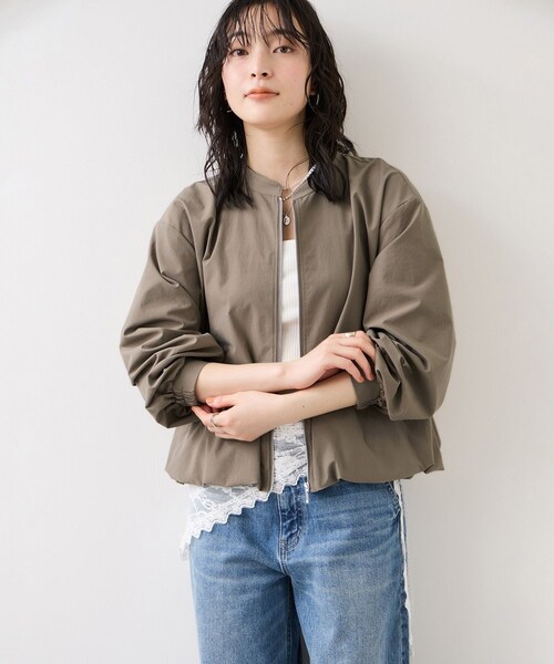 VIS(ビス)の「ボリュームバルーンブルゾン/UVケア・イージーケア(ブルゾン・レディース・ブラック/キナリ/カーキ・F)」の22枚目の写真