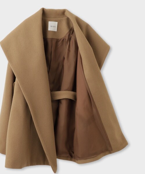 ROPE'(ロペ)の「【一部店舗限定】【REALM(レルム)】SHAWL COLLAR HALF COAT|ショートコート 26AW(ステンカラーコート・レディース・ベージュ/グレー・38)」の17枚目の写真