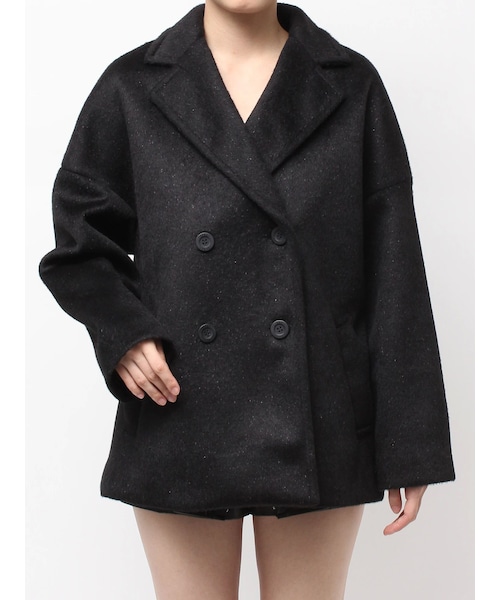 GYDA（ジェイダ）の「ラメmaterialチェスターコート（チェスターコート・レディース・ブラック/ミックス・F）」の4枚目の写真