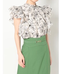 dazzlin | フロッキーフリルフラワーブラウス(シャツ/ブラウス)