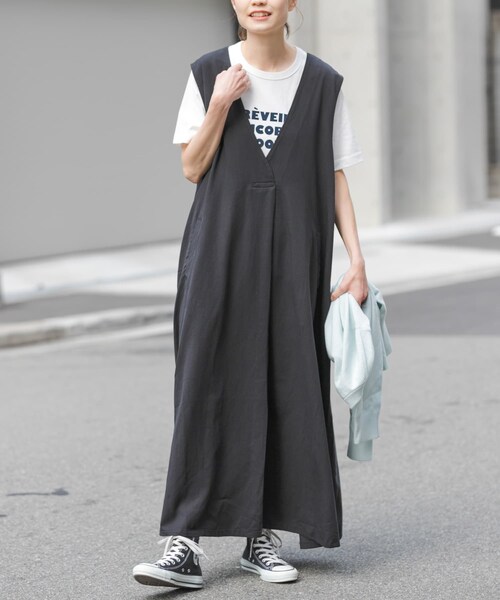 URBAN RESEARCH DOORS(アーバンリサーチドアーズ)の「FORK&SPOON フロントタックフレアワンピース(ワンピース・レディース・BLACK/BEIGE/DARKGREEN・1/2)」の7枚目の写真