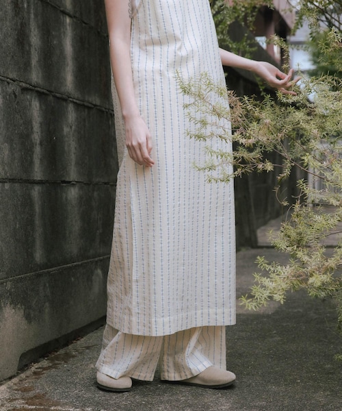 URBAN RESEARCH（アーバンリサーチ）の「new basic　インドコットンサッカーストライプワンピース（ワンピース・レディース・L.BEIGE/RED・FREE）」の9枚目の写真