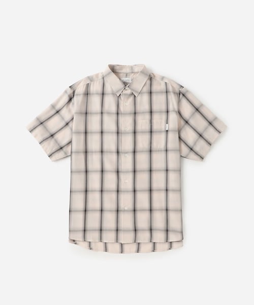 Saturdays NYC(サタデーズ ニューヨークシティ )の「Bruce Ombre Check SS Shirt(シャツ/ブラウス・レディース・オフホワイト/ネイビー・L/M/S/XL)」の1枚目の写真