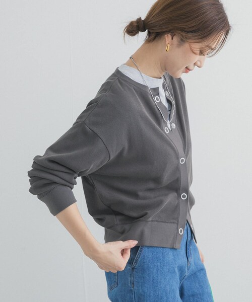 URBAN RESEARCH DOORS（アーバンリサーチドアーズ）の「ライトタックフライスカーディガン（カーディガン/ボレロ・レディース・NATURAL/L.BLUE/CHARCOAL・Free）」の6枚目の写真