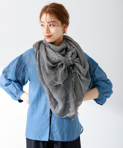 URBAN RESEARCH Sonny Label（アーバンリサーチサニーレーベル）の「イタリア製ラメストール（ストール/ショール・レディース・オフ/ミント/グレー・one）」の9枚目の写真