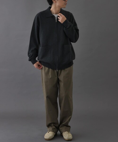 URBAN RESEARCH DOORS（アーバンリサーチドアーズ）の「FORK&SPOON　PROVORONEジップカーディガン（カーディガン/ボレロ・メンズ・CHARCOAL/BROWN・4/5）」の4枚目の写真