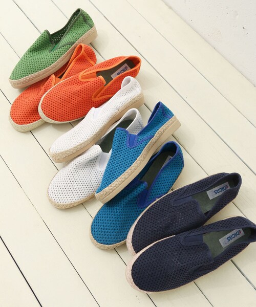 URBAN RESEARCH Sonny Label（アーバンリサーチサニーレーベル）の「DICAS　メッシュ×キャンバススリッポン∴（スリッポン・メンズ・WHITE/NAVY/ORANGE/L GREEN/L BLUE・40/41/42）」の7枚目の写真