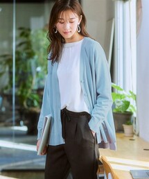 7days Life Styling | サイドスリットＶネックカーディガン（毛玉になりにくい・静電防止・ＵＶカット・タンブル乾燥OK）(ニット/セーター)