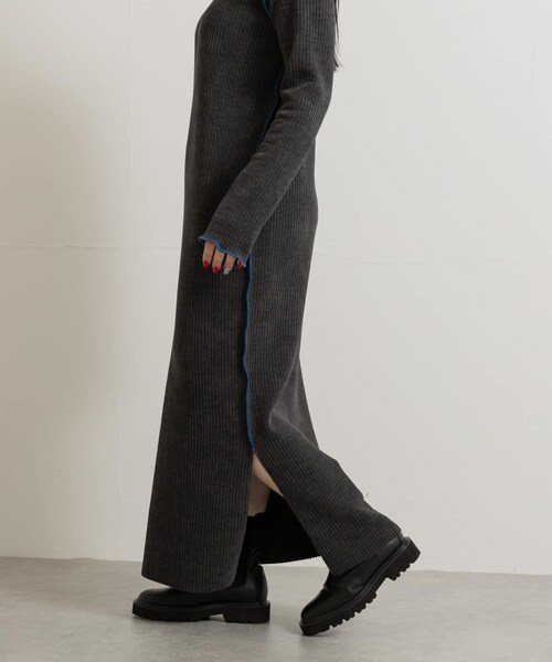 THE GOODLAND MARKET（ザグッドランドマーケット）の「&her　Smooth Rib Onepiece（ワンピース・レディース・CHARCOAL/OFF・FREE）」の15枚目の写真