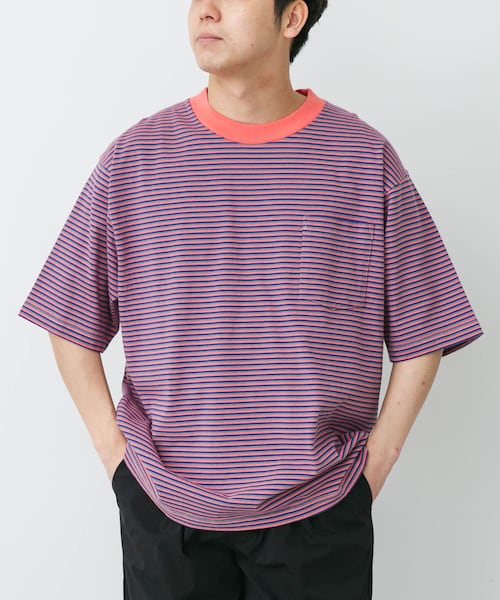 URBAN RESEARCH DOORS(アーバンリサーチドアーズ)の「L.L.Bean JAPAN EDITION UNION SHORT-SLEEVE STRIPED T-SHIRTS(Tシャツ/カットソー・メンズ・OFF/GRN/BIRCH/CRM/SAX/ROSE/CORAL/MINT/NAVY/RED/CCL/PWK・M/L/XL)」の6枚目の写真
