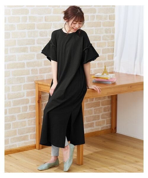 nissen（ニッセン）の「【2点セット】Tシャツワンピース＋
