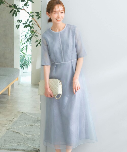 URBAN RESEARCH ROSSO（アーバンリサーチロッソ）の「kaene　シアーレースパイピングドレス（ワンピース・レディース・sax/bk・38）」の3枚目の写真