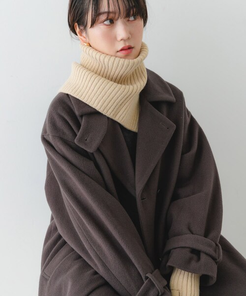 RODE SKO（ロデスコ）の「2WAYリブネックウォーマー（ネックウォーマー/スヌード・レディース・BEIGE/BLACK/GRAY・one）」の19枚目の写真