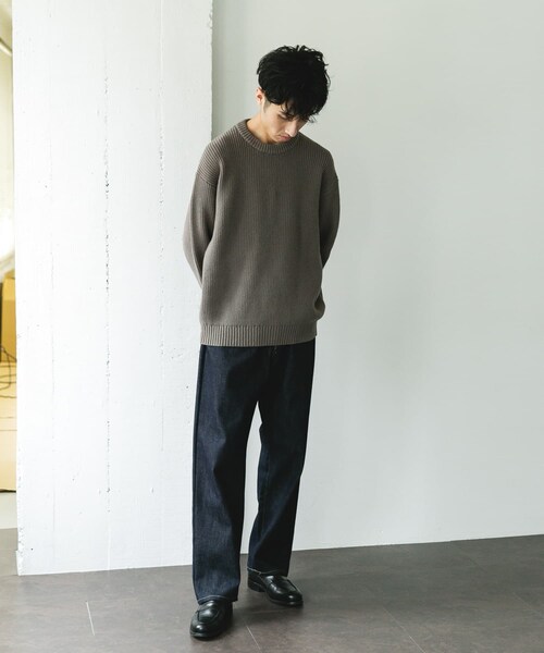 URBAN RESEARCH DOORS（アーバンリサーチドアーズ）の「畦ニット クルーネックプルオーバー（ニット/セーター・メンズ・RED/GRAY/BLUEGREEN/CHARCOAL・M/L）」の14枚目の写真