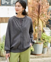 nissen | 大きいサイズ静電気防止洗濯機で洗える丸首ゆるシルエットカーディガン(カーディガン/ボレロ)