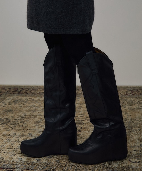 ADAM ET ROPE'(アダムエロペ)の「【J'aDoRe・店舗限定】【TANAKA(タナカ)】WESTERN LONG BOOTS(ブーツ・レディース・ブラック・23.5/24.5/25.5)」の9枚目の写真