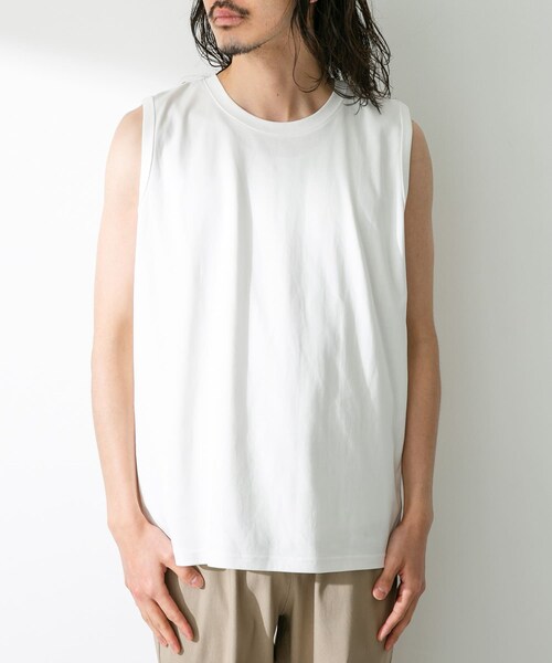 URBAN RESEARCH Sonny Label（アーバンリサーチサニーレーベル）の「コンパクトスムースベーシックタンクトップ（タンクトップ・メンズ・ホワイト/ブラック/グレー・M/L）」の5枚目の写真