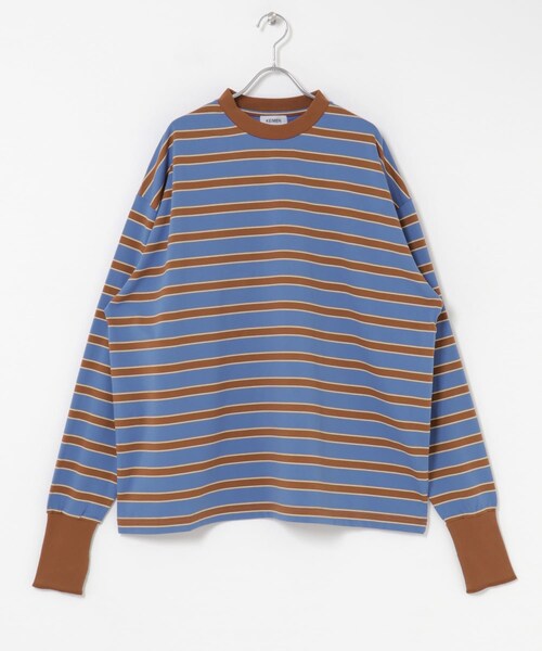 THE GOODLAND MARKET（ザグッドランドマーケット）の「KEIMEN　Strata long T-shirts（Tシャツ/カットソー・メンズ・Gray/Blue/Pink・M/L/XL）」の2枚目の写真