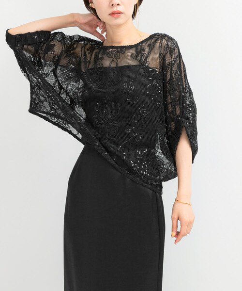URBAN RESEARCH ROSSO（アーバンリサーチロッソ）の「TORRAZZO DONNA　Botanical pattern spangle blouse（シャツ/ブラウス・レディース・BLACK/IVORY・FREE）」の3枚目の写真