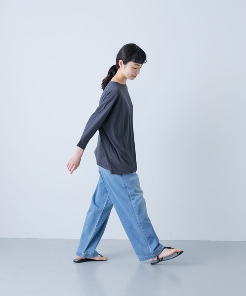 かぐれ（カグレ）の「ボートネック7分袖ワイドカットソー（Tシャツ/カットソー・レディース・OFF/PINK/SMOKE NAVY・FREE）」の18枚目の写真