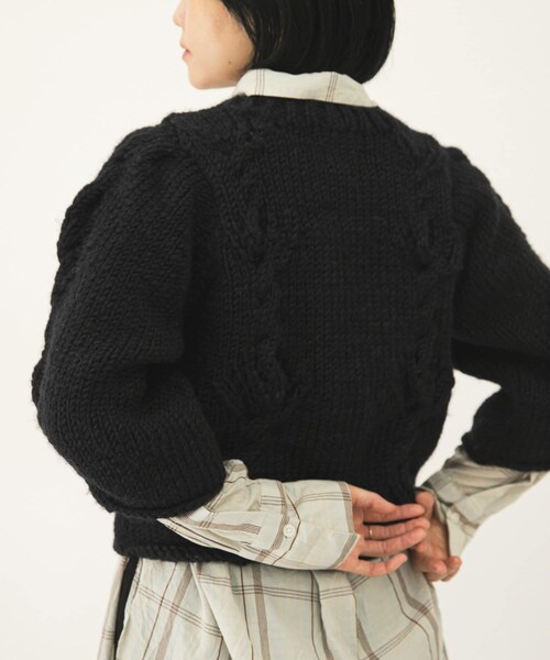 URBAN RESEARCH DOORS（アーバンリサーチドアーズ）の「『別注』KHWOPA×DOORS　ニットカーディガン（カーディガン/ボレロ・レディース・GRAY/NAVY・one）」の8枚目の写真