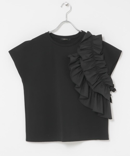 URBAN RESEARCH ROSSO（アーバンリサーチロッソ）の「フリルドッキングTEEブラウス（Tシャツ/カットソー・レディース・OFF WHITE/GRAY/BLACK・Free）」の7枚目の写真