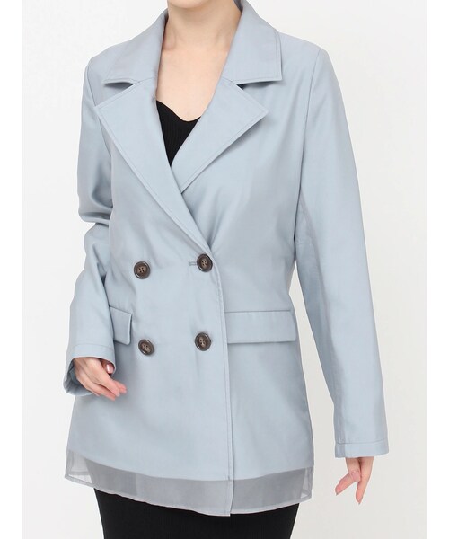 RESEXXY（リゼクシー）の「シアーレイヤードジャケット（テーラードジャケット・レディース・ピンク/ブルー/ベージュ・F）」の10枚目の写真