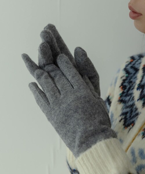 URBAN RESEARCH Sonny Label（アーバンリサーチサニーレーベル）の「ウールミックスニットグローブ（ベルト・レディース・グレー/ブラック/ベージュ・One）」の10枚目の写真