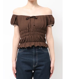EMODA | LACE POINT OFF SHOUKDER TOP(Tシャツ/カットソー)