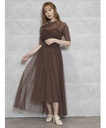 dazzlin | コルセットリブチュールキャミワンピース(ワンピース)