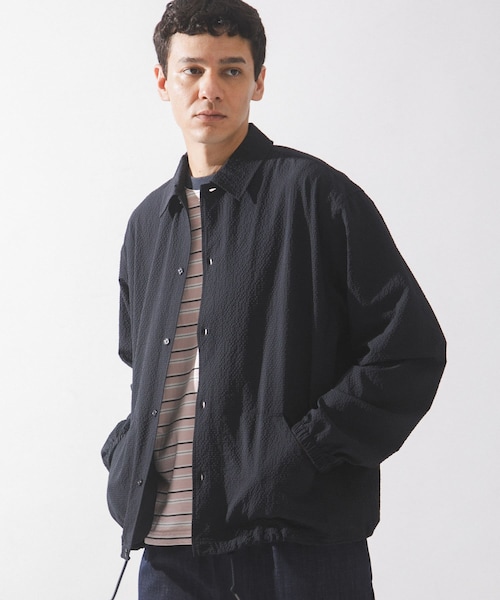 URBAN RESEARCH Sonny Label（アーバンリサーチサニーレーベル）の「シアサッカーコーチジャケット（ブルゾン・メンズ・ブラック/ネイビー/グリーン・M/L）」の3枚目の写真