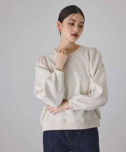 ADAM ET ROPE'（アダムエロペ）の「ウールミックスフォルムプルオーバー（スウェット・レディース・グレー/キナリ系/サックス・F）」の17枚目の写真