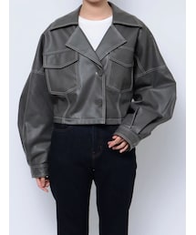 MURUA グレーレザージャケット MURUA（ムルーア）｜ライダースジャケット（グレー系）一覧 - WEAR