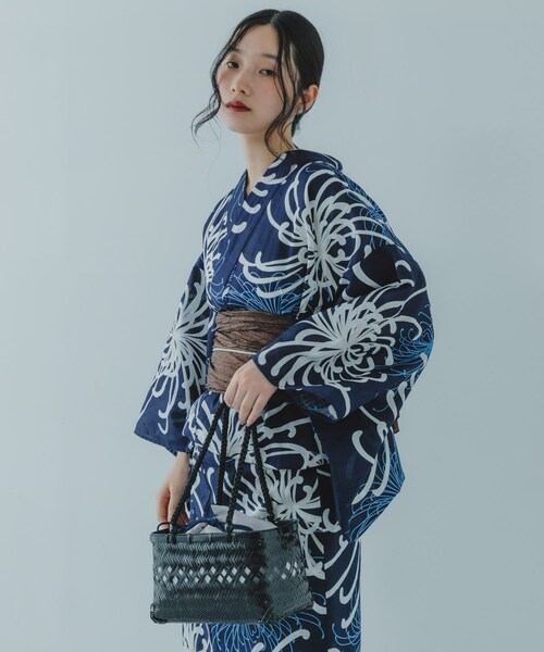 SENSE OF PLACE by URBAN RESEARCH（センスオブプレイスバイアーバンリサーチ）の「『WEB/一部店舗限定』スクエアバンブーカゴバッグ（かごバッグ・レディース・GRAY/BEIGE/NAVY/BORDEAUX・One）」の6枚目の写真