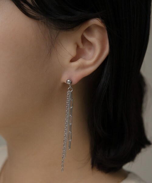 URBAN RESEARCH Sonny Label（アーバンリサーチサニーレーベル）の「フリンジチェーンピアス（ピアス（両耳用）・レディース・シルバー/ゴールド・one）」の3枚目の写真