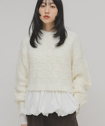 KBF | グリッドパターンニット(ニット/セーター)