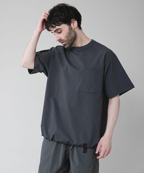 EKAL（エカル）の「『吸水速乾/UVカット』DRY OUT BALLOON FIT T-SHIRTS（Tシャツ/カットソー・メンズ・ブラック/ホワイト/ネイビー/グラファイト/ブラウンカーキ/ダークプラム・M/L）」の3枚目の写真