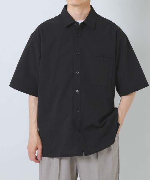ITEMS URBANRESEARCH(アイテムズ アーバンリサーチ)の「『接触冷感/速乾/イージーケア』WINDY MESH ショートスリーブ シャツ(シャツ/ブラウス・メンズ・BLACK/CHARCOAL/NAVY/BOTANICAL・M/L/XL)」の16枚目の写真