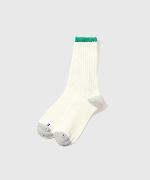 ADAM ET ROPE'(アダムエロペ)の「【HELLA GREEN/ヘラグリーン】Minted GREEN Sox(ソックス/靴下・メンズ・ブラック/グリーン・F)」の2枚目の写真