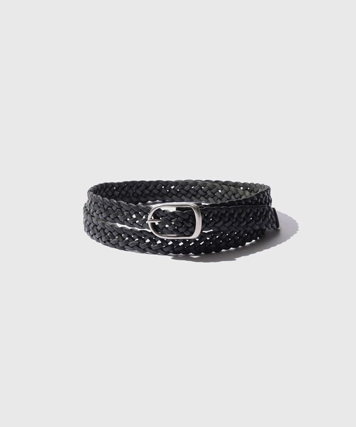 ADAM ET ROPE'（アダムエロペ）の「【URU/ウル】LEATHER MESH BELT（ベルト・メンズ・ブラック・F）」の2枚目の写真