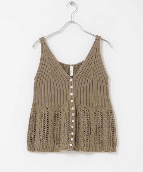 URBAN RESEARCH DOORS(アーバンリサーチドアーズ)の「Button Cotton Knit Vest(ベスト・レディース・BEIGE/BLACK・Free)」の9枚目の写真